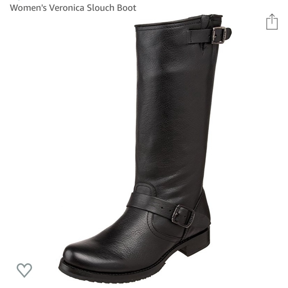 Frye “Veronica Tall” Moto Boot in black leather